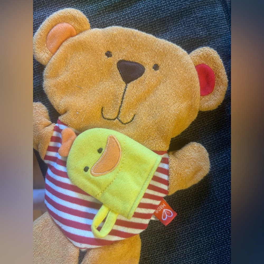 Bear and Duck Puppet Set Hape bath mit